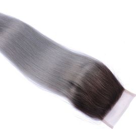 Китай Вручите связанному 1Б 4кс4 серые человеческие волосы закрытия 100 шнурка Уньпросессед никакой путать поставщик