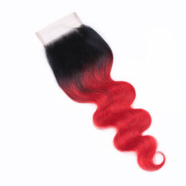 Китай 1Б волосы девственницы красного закрытия шнурка 4кс4 объемной волны 100% реальные человеческие 18 дюймов поставщик