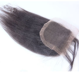 Китай Закрытие шнурка ровных малайзийских человеческих волос Кинкы прямое швейцарское отсутствие линяя расширения поставщик