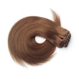 Китай Зажим утка машины человеческих волос девственницы полных надкожиц бразильский перуанский в цвете Брауна расширения волос поставщик