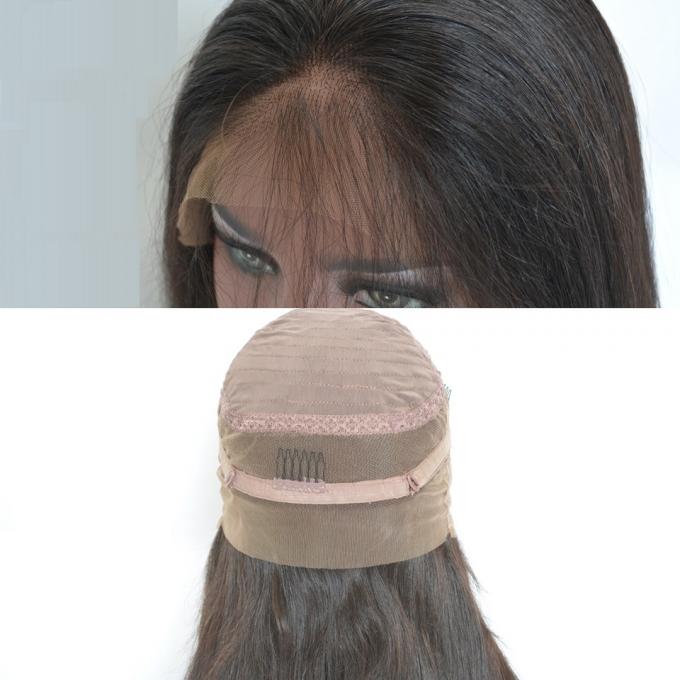 Парики шнурка бразильских человеческих волос 100% полные, естественный смотря цвет париков человеческих волос черный