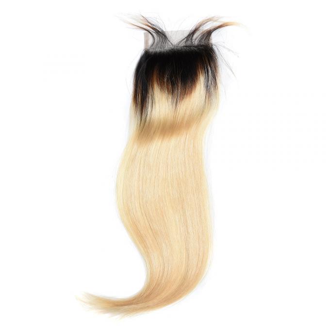 человеческие волосы ранга 100% цвета 1б/613 9а бразильского закрытия шнурка волос 4кс4 прямые чистые