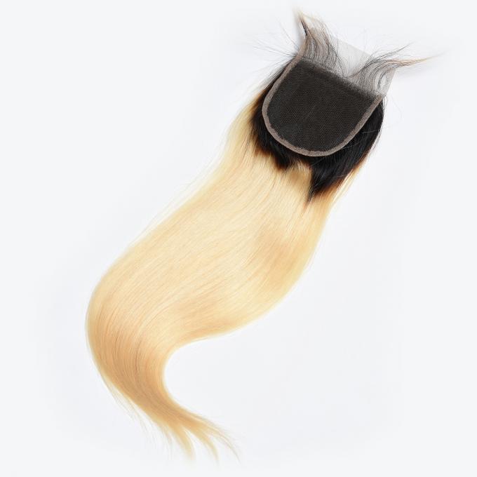 человеческие волосы ранга 100% цвета 1б/613 9а бразильского закрытия шнурка волос 4кс4 прямые чистые