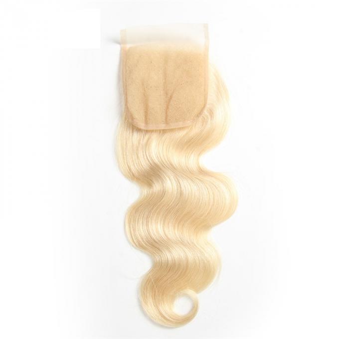 Человеческие волосы белокурых волос младенца закрытия шнурка объемной волны цвета #613 бразильские реальные