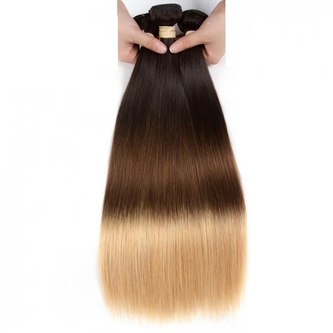 Веаве волос Омбре 3 тонов бразильский, шелковистые прямые расширения волос Омбре реальные
