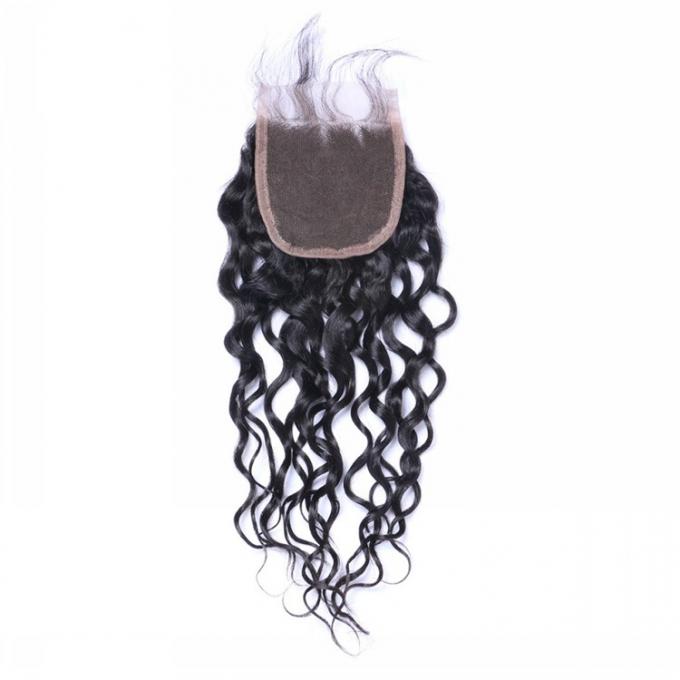 Циндао покрывает закрытие человеческих волос волны воды естественного цвета закрытия 45Грам шнурка перуанское