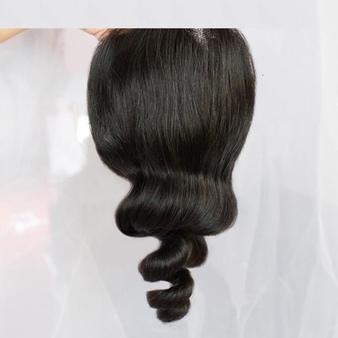 Малайзийское свободное закрытие человеческих волос надкожиц концов закрытия 4С4 волны Силк мягкое полное