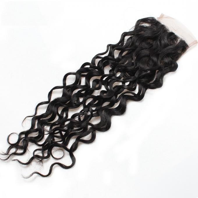 8" до 20" малайзийский естественный материал человеческих волос девственницы закрытия 100% шнурка волны реальный