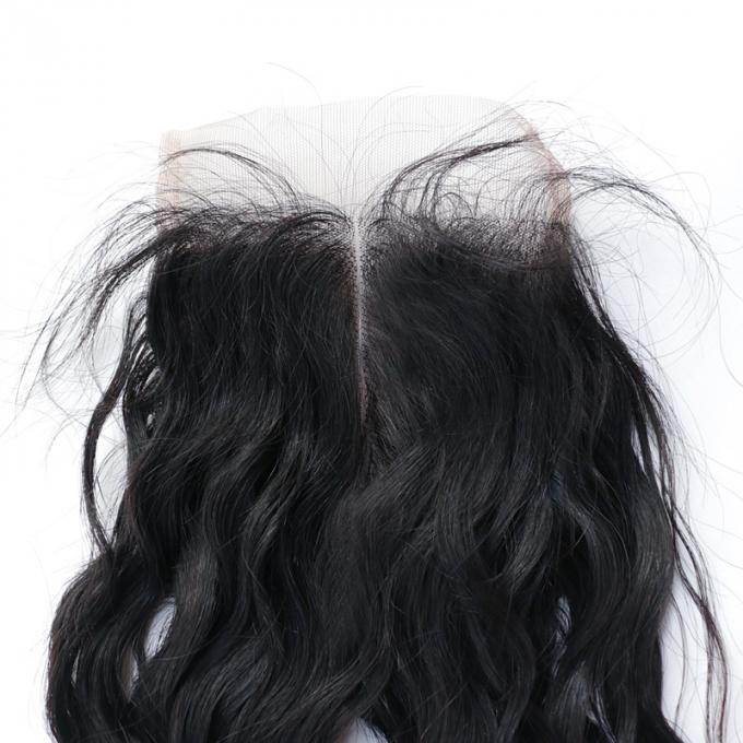 Отсутствие линяя индийских человеческих волос 4 связанной рукой естественной волны закрытия 4 шнурков всей