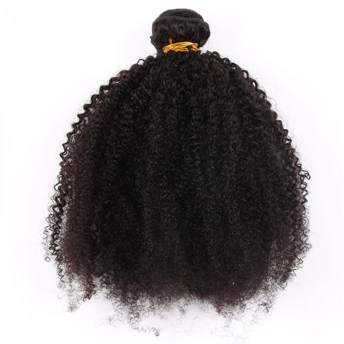 Человеческие волосы девственницы Кинкы вьющиеся волосы Афро бразильские связывают естественный черный цвет никакой путать