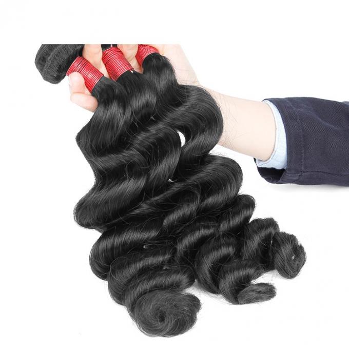Человеческие волосы чистого цвета перуанские не связывают никакой линяя перуанский свободный вес волос 3.5ОЗ волны