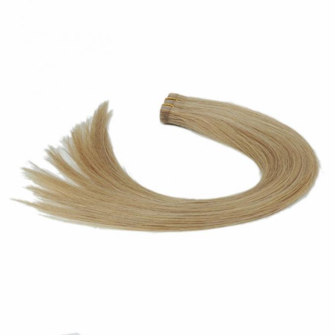 Связанный рукой волос девственницы утка кожи расширений волос ленты ПУ образец бразильских свободный
