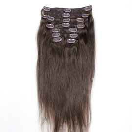 Китай Темный зажим человеческих волос цвета #2 Брауна бразильский в надкожице расширений волос выровнял 8пкс 120 граммов поставщик