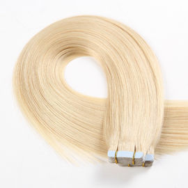 Самая светлая белокурая реальная лента человеческих волос #60 в текстуре расширений прямой